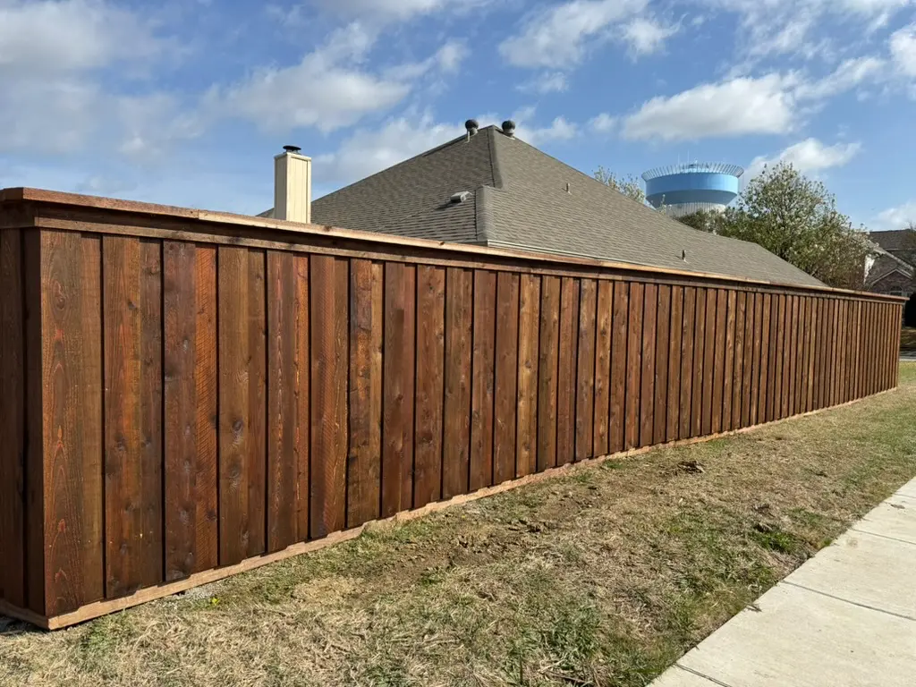 Board on Board Wood Fence Installation in Dallas