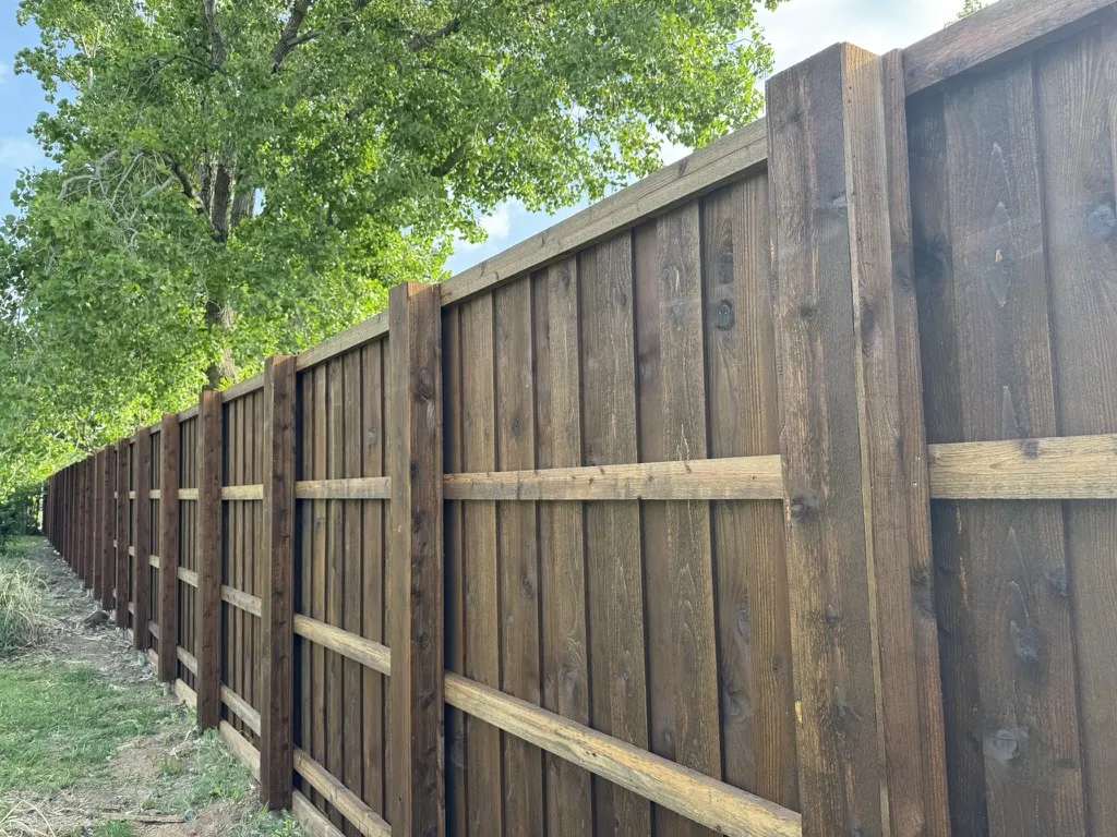 Board-on-board wood privacy fence installed in Lakewood, TX